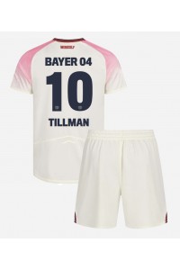 Bayer Leverkusen Malik Tillman #10 Jalkapallovaatteet Lasten Vieraspeliasu 2025-26 Lyhythihainen (+ Lyhyet housut)